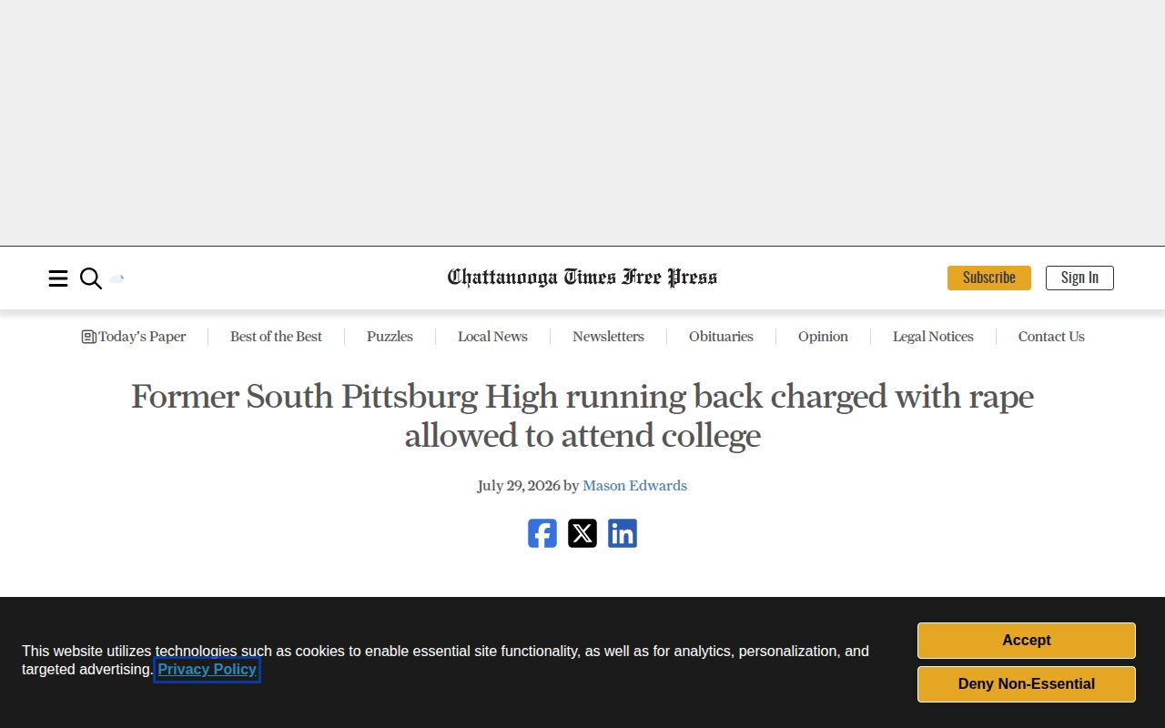 Regional news coverage of a South Pittsburg arrest case